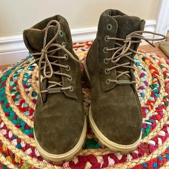 Timberland suede leather waterproof army  green boots - Picture 1 of 8